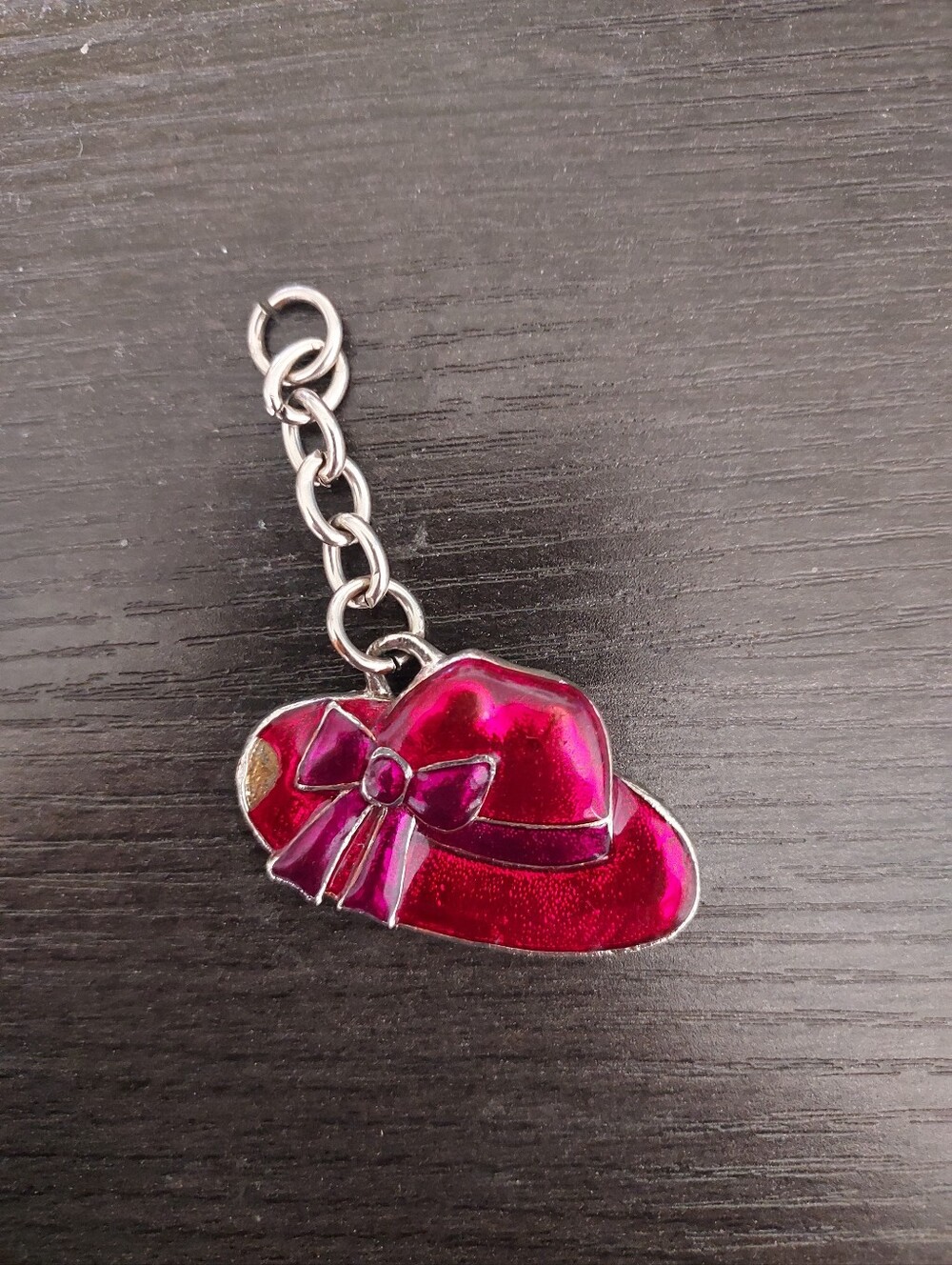 Kids Pink Hat Charm Keychain